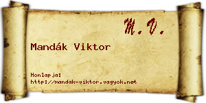 Mandák Viktor névjegykártya